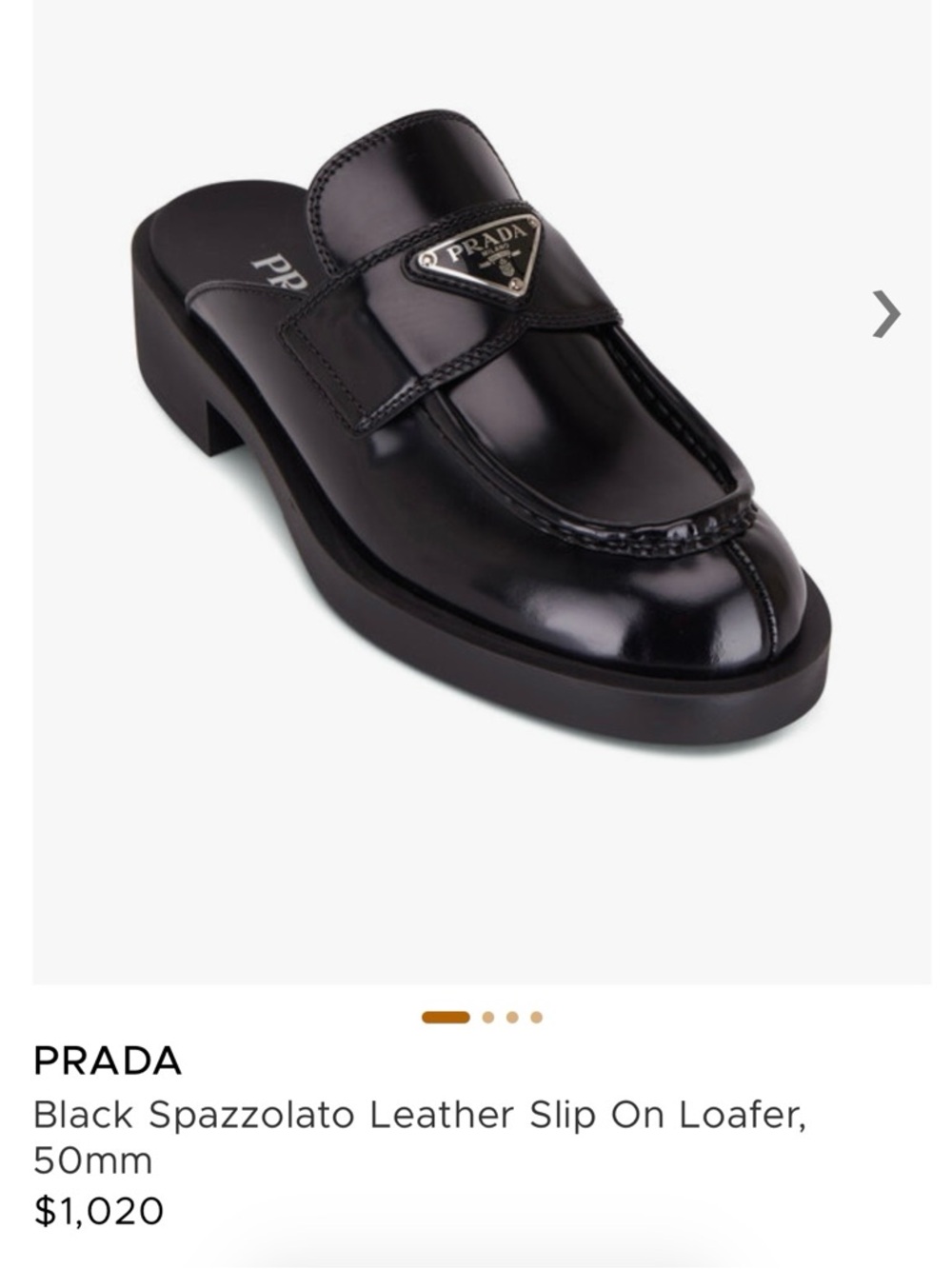 Prada Black Spazzolato Leather Slip On Loafer - size 39.5